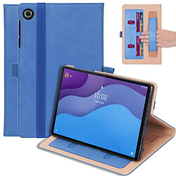 Etui en PU style d'affaires avec dragonne et porte-cartes bleu pour votre Lenovo Tab M10 HD Gen 2 TB-X306