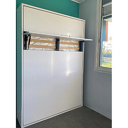 Inside 75 Armoire lit escamotable ARLITEC TEDDY 140*200 cm blanc mat alpin