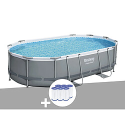 Kit piscine tubulaire Bestway Power Steel ovale 4,88 x 3,05 x1,07 m + 6 cartouches de filtration