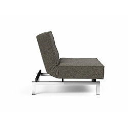 Inside 75 INNOVATION LIVING Fauteuil design SPLITBACK CHROME convertible lit 90*115 cm tissu Flashtex Dark Grey pas cher