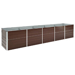 vidaXL Lit surélevé de jardin Acier galvanisé 400x80x45 cm Marron