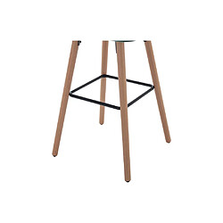 Vente-Unique Tabouret de bar en velours et pieds bois de hêtre - Vert foncé - ELEANA pas cher