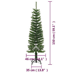 vidaXL Sapin de Noël artificiel mince avec support 150 cm PE pas cher