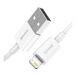 Baseus Câble de Charge et Transfert USB-Lightning Rapide 2,4A 2m Rapide Blanc