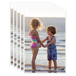 vidaXL Collage de cadres photo 5 pcs de mur table Blanc 70x90 cm MDF