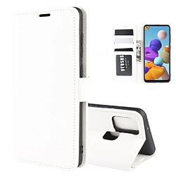 Etui en PU peau de cheval fou unique blanc pour votre Samsung Galaxy A21s