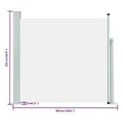 vidaXL Auvent latéral rétractable de patio 170x300 cm Crème pas cher