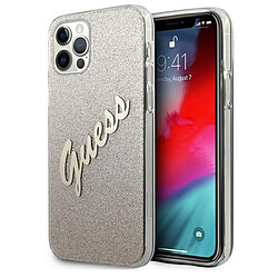 Guess Maroquinerie guess guhcp12mpcuglsgo iphone 12/12 pro 6,1" zloty/gold coque dur glitter gradient script