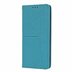 Etui en PU texture tissée légère avec support bleu pour votre Honor 50