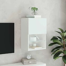 Acheter Maison Chic Meuble TV avec lumières LED, Banc TV pour salon, Meuble de rangement blanc 40,5x30x60 cm -GKD13919