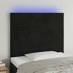 Maison Chic Tête de lit scandinave à LED,meuble de chambre Noir 90x5x118/128 cm Velours -MN88302