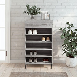 Maison Chic Armoire à Chaussures,Meuble de Rangement à Chaussures sonoma gris 60x35x105 cm bois d'ingénierie -MN47444