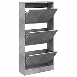 vidaXL Armoire à chaussures gris béton 60x21x125,5cm bois d'ingénierie