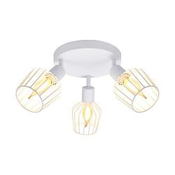 NETTLIFE 3 Spots de Plafond E14 - rond métal, lampe de couloir industrielle pivotante à 350°, applique murale pour couloir et salon,blanc