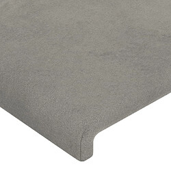 Maison Chic Tête de lit scandinave à LED,meuble de chambre Gris clair 203x16x118/128 cm Velours -MN59940 pas cher