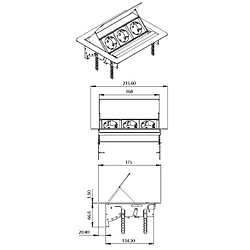 Multiprise triplite escamotable - 015105 - FRANKE