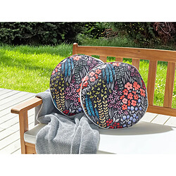 Beliani Lot de 2 coussins CASTELARO 40 x 40 cm Floral Multicolore