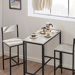 SoBuy OGT03-HG Ensemble Table de Bar + 2 Chaises Set de 1 Table + 2 Tabouret Haut de Bar Table Haute