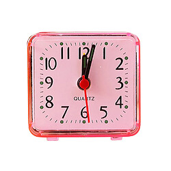 Acheter Mini carré quartz horloge voyage réveil chambre à coucher maison table horloge rose