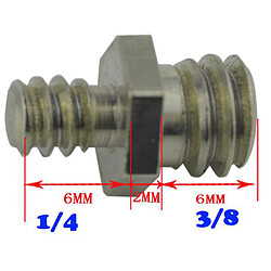 Acheter 2pcs 1/4" Mâle à 3/8" Mâle Adaptateur à Vis Fileté en Fer Robuste pour Trépied Caméra