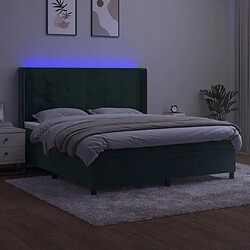 Avis Maison Chic Lit adulte- Lit + matelas + LED,Sommier à lattes de lit matelas et LED Vert foncé 160x200 cm -GKD40128