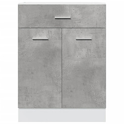 Avis vidaXL Armoire de plancher à tiroir Gris béton 60x46x81,5 cm Aggloméré