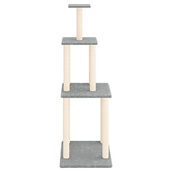 Helloshop26 Arbre à chat meuble tour grimper jouet grattage grattoir escalade plateforme avec griffoirs en sisal clair 149 cm gris 02_0022573