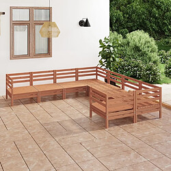 Maison Chic Salon de jardin 8 pcs - Table et chaises d'extérieur - Mobilier/Meubles de jardin Moderne Bois de pin massif Marron miel -MN56121