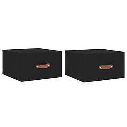 vidaXL Tables de chevet murales 2 pcs noir 35x35x20 cm