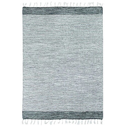 Thedecofactory TERRA COTTON BANDES - Tapis 100% coton bandes gris-blanc 120x170 