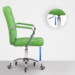 Decoshop26 Chaise de bureau sur roulettes avec accoudoirs siège pivotant à 360° en PVC vert 10_0002648