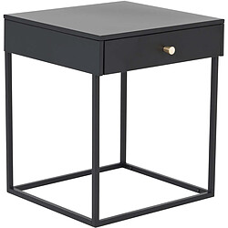 Venture Home Table de chevet en acier Bakal noir.