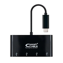 Nanocable Adaptador USB-C a 4xUSB 3.0 tipo A 10 cm