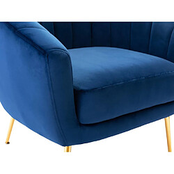 Acheter Vente-Unique Fauteuil cabriolet en velours PABLITO - Bleu roi