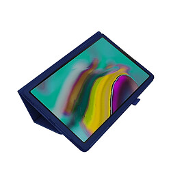 Avis Etui en PU texture litchi avec support bleu foncé pour votre Samsung Galaxy Tab S5e SM-T720