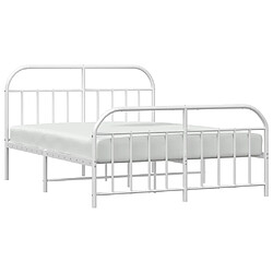 Acheter Maison Chic Lit adulte - Lit simple Cadre de lit métal avec tête de lit/pied de lit,Structure du lit Contemporain pour chambre blanc 140x190cm -MN56631