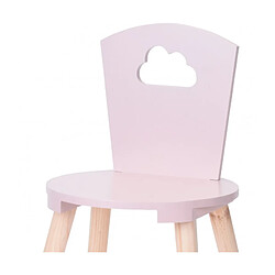 Wadiga Chaise Enfant Rose et Bois Nuage - 32x32x50cm