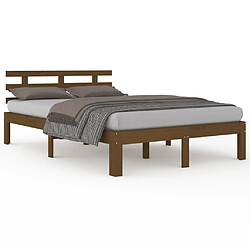 vidaXL Cadre de lit sans matelas marron miel bois massif 200x200 cm