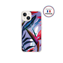 Coque Résine iPhone 13/14 Feuilles roses - Fabriquée en France Bigben