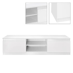 ML-Design Meuble banc TV robuste blanc MDF matériel de montage inclus 120x36x40 cm