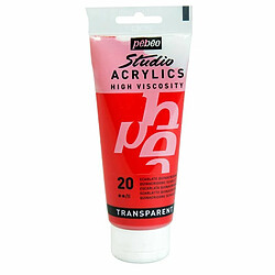 Pebeo Peinture acrylique transparente - Rouge écarlate - 100 ml