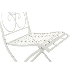 Decoshop26 Lot de 2 chaises de jardin balcon terrasse design rustique pliable en métal blanc 10_0002876 pas cher