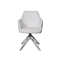 Avis Inside 75 Lot de 2 chaise design CROSSWAY WHITE pivotant à 180° assise simili cuir blanc