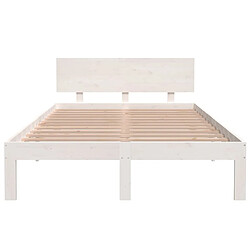 Acheter Maison Chic Lit adulte - Lit simple Cadre de lit,Structure du lit Contemporain Blanc Bois de pin massif 120x200 cm -MN61182