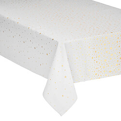 Feeric Lights And Christmas Nappe design étoiles de Noël - L. 360 x l. 140 cm - Blanc et or