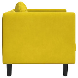 Acheter vidaXL Fauteuil avec coussin jaune velours