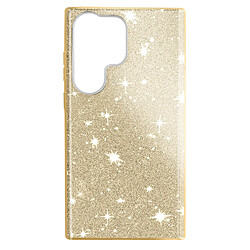 Avizar Coque Paillette pour Samsung Galaxy S23 Ultra Semi-rigide Spark Case or