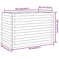 vidaXL Jardinière cire marron 70x40x45,5 cm bois de pin massif pas cher