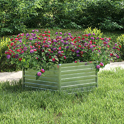 Maison Chic Jardinière,Lit surélevé de jardin - Bac à fleurs - pot de fleur 129x45 cm Acier galvanisé Argenté -GKD37003