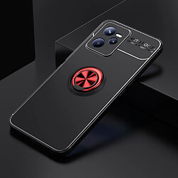 Coque en TPU antichoc, avec béquille en anneau slim avec béquille, noir/rouge pour votre Realme C35